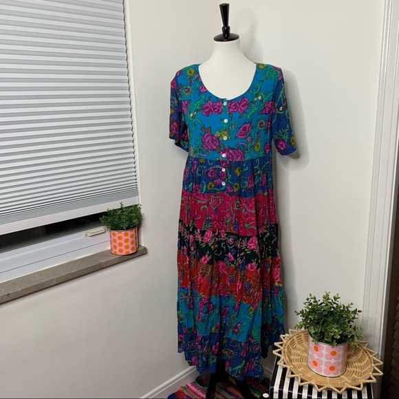 La Cera Comfortwear | Vintage Cotton Dress Mumu Housedress